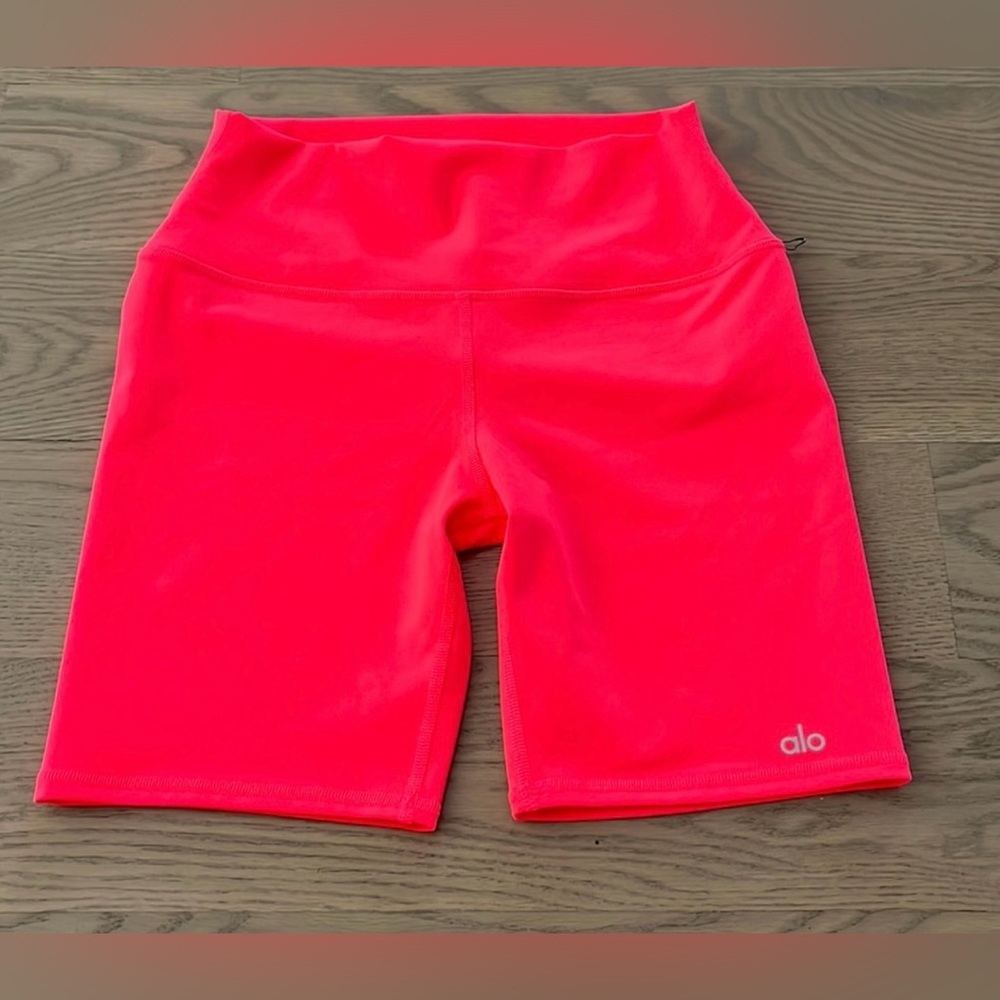 ALO Yoga Neon Pink Bike Shorts
